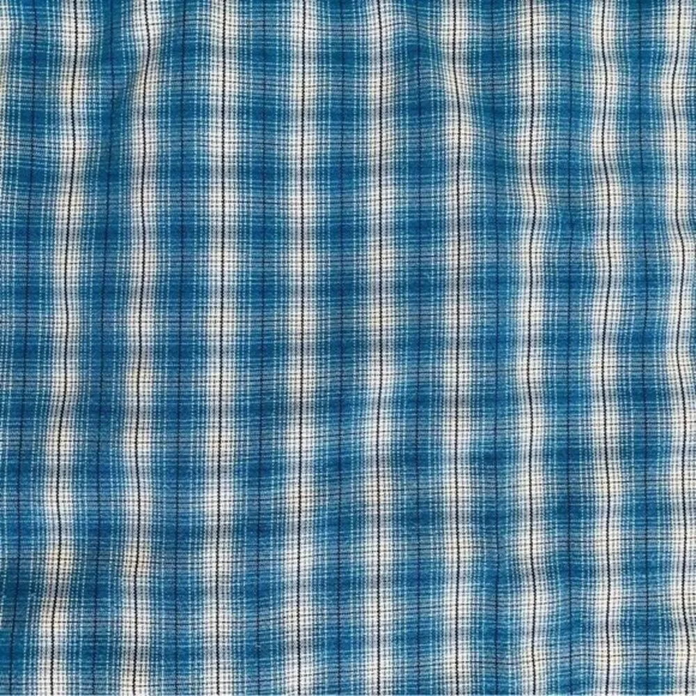 The North Face Men's Large Blue White Plaid Camping Hiking Short Sleeve Shirt‎
